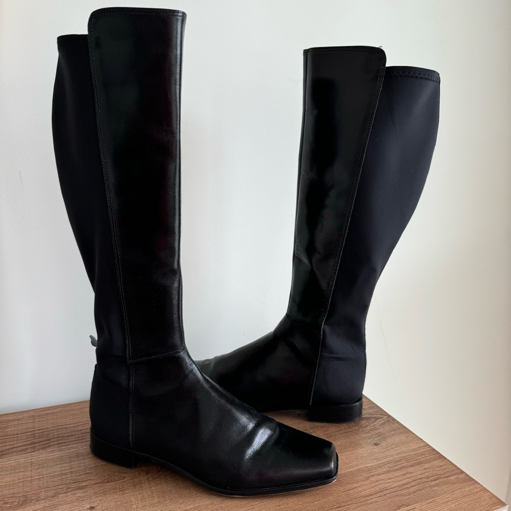 Vince Camuto - Women’s Librina Black Leather Square Toe Boot size 8.5